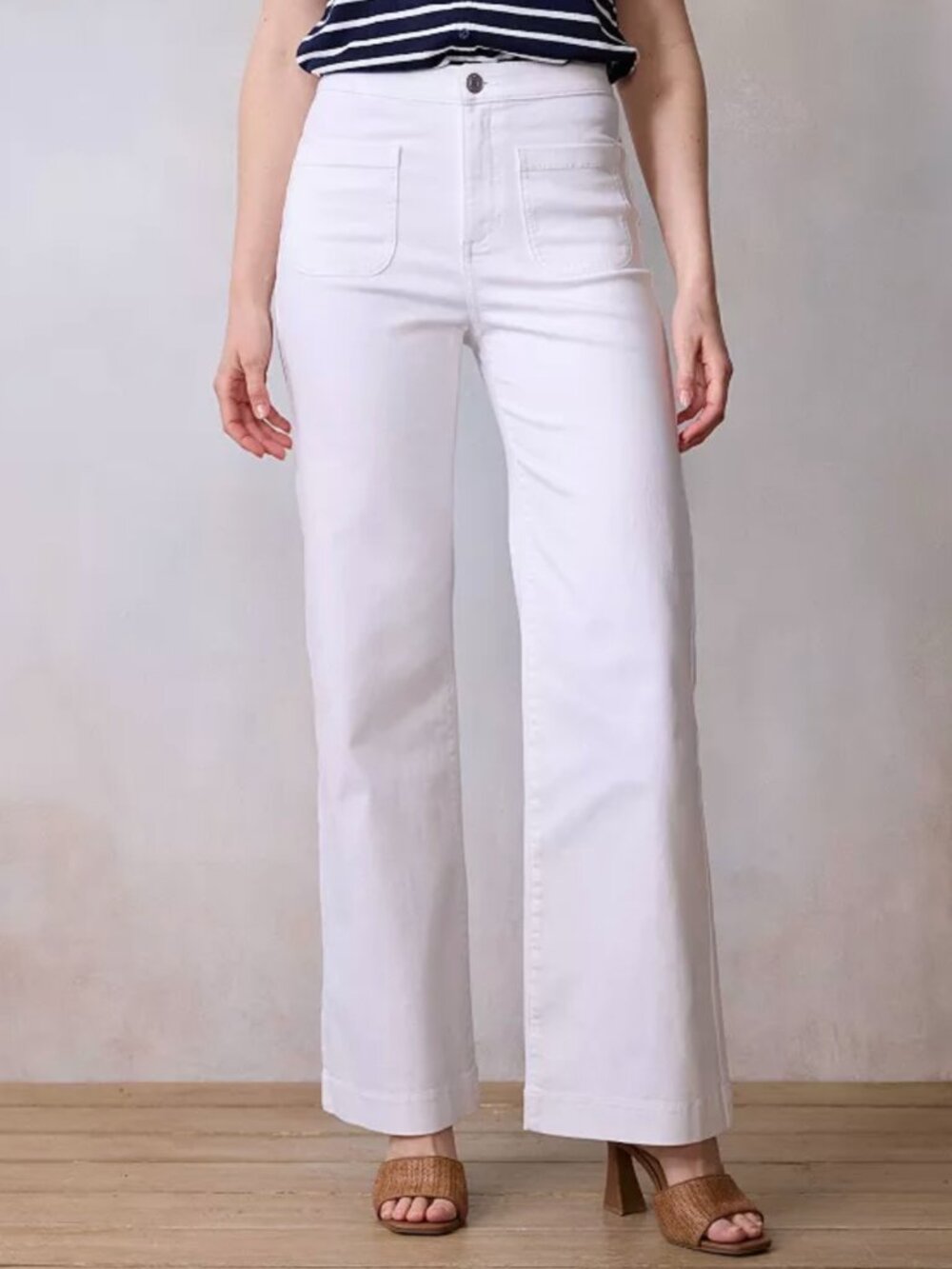 Lauren Conrad Super High-Rise White Wide Leg Pants